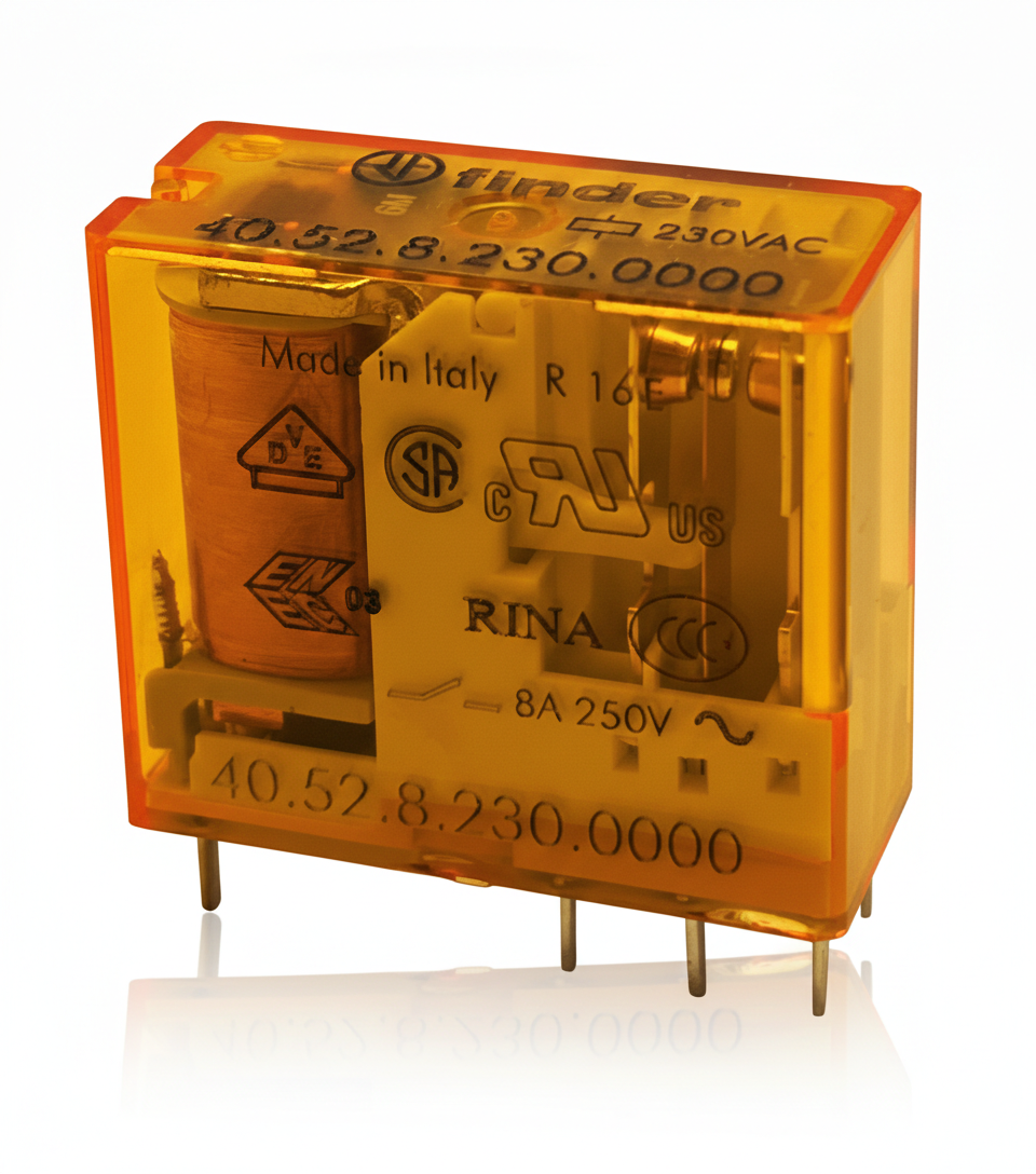 رله فیندر 230 ولت 8 آمپر 8 پایه سوزنی | Finder 40.52.8.230